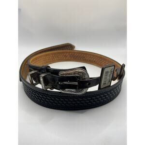 Nocona Belt Co. Mens Black Leather Western Belt Size 34 Made in Texas USA NWT